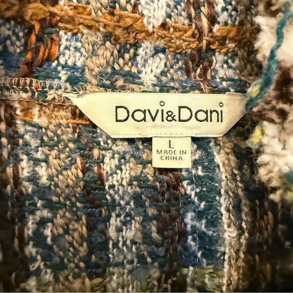 Davi & Dani- Large Multi-Coloured Tweed Cardigan Sweater Blazer Jacket.. - Picture 7 of 16